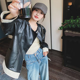 【档口现货】2023秋新款短款外套皮衣夹克Q588皮衣-P125-控178，女装皮衣，浙宝256