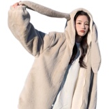 现货2023冬新兔耳朵兔毛外套棉服D712-P150-控228里加绒，女装棉衣/棉服，浙宝256