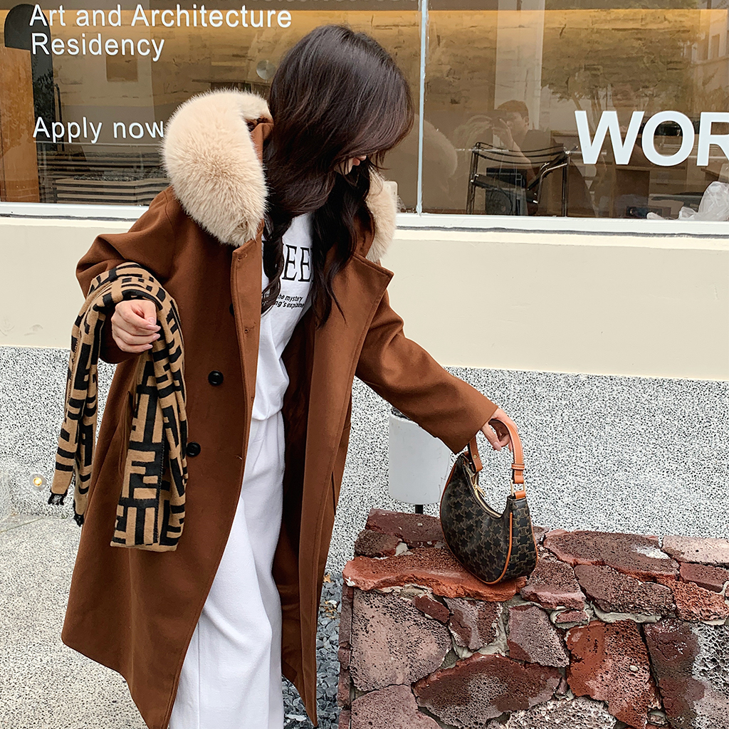 出货中2022冬新款长款连帽毛呢大衣外套D702-P185-控268毛，女装毛呢外套，浙宝256