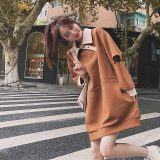 已现货2026春咖色拼色卫衣外套已缩水Q564-P110控178，女装卫衣/绒衫，浙宝256