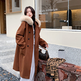 出货中2022冬新款长款连帽毛呢大衣外套D702-P185-控268毛，女装毛呢外套，浙宝256