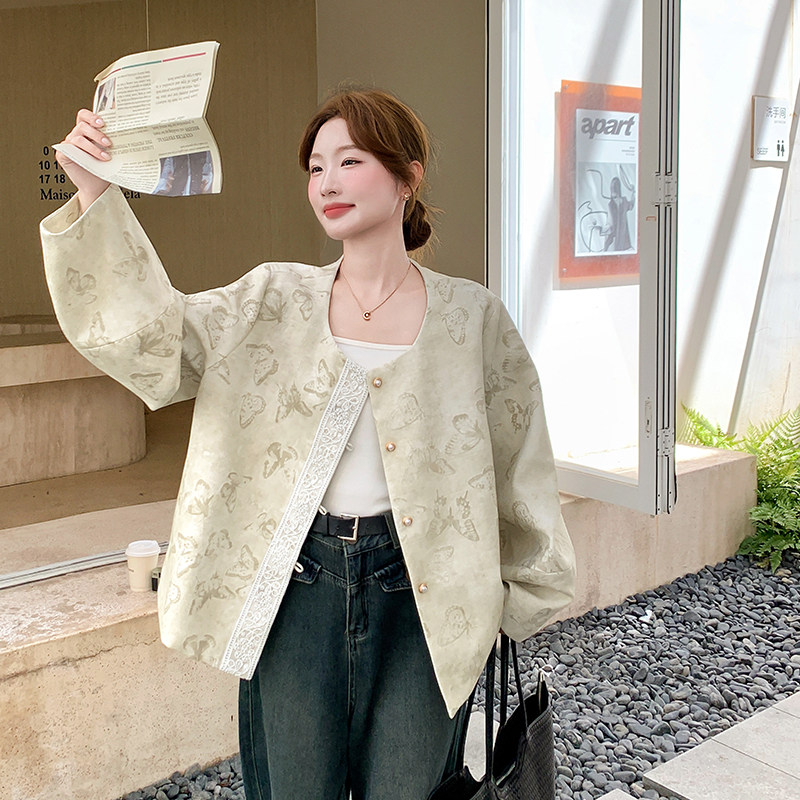 档口现货2026春风上衣外套蝴蝶图案Q629-P160-控258，女装短外套，浙宝256