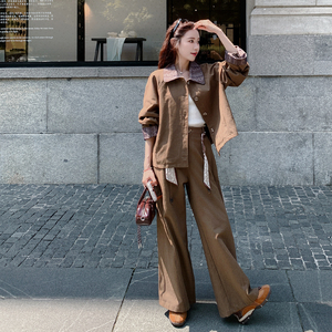档口已现货 2026春 外套+裤套装 配腰带 Q622-P205-控328，女装套装/套裙，浙宝256