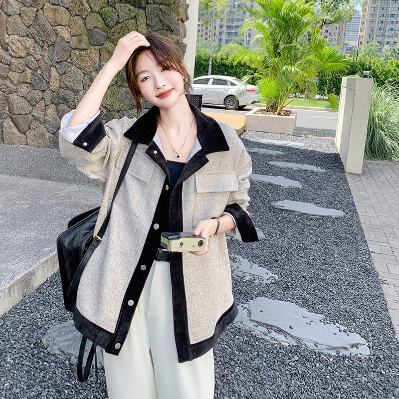 档口主推现货2026春衬衫式短外套Q611-P140-控228,女装短外套,浙宝256
