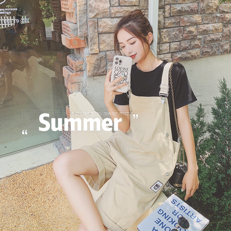 已现货2025夏短款背带裤棉布宽松高腰休闲X326-P85-控138，商品下架区商品下架区，浙宝256