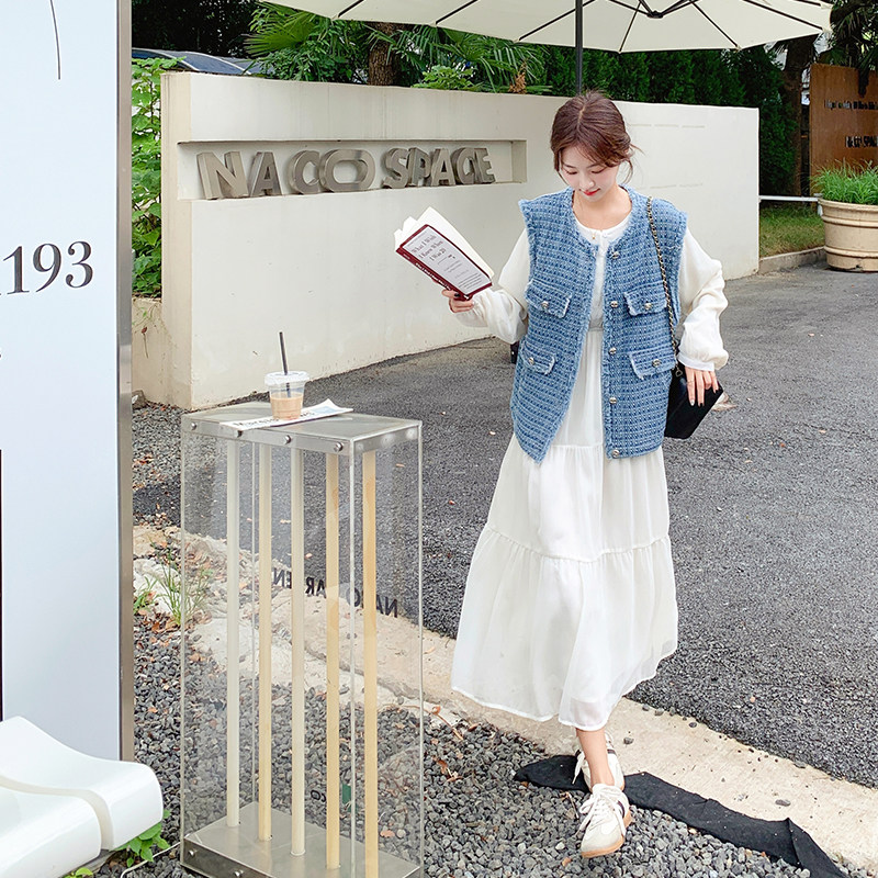小香风牛仔连衣裙女春秋2025新款高级感轻熟风套装裙流行爆款洋气,女装套装/套裙,浙宝256