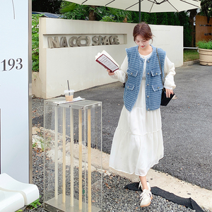 小香风牛仔连衣裙女春秋2025新款高级感轻熟风套装裙流行爆款洋气图片