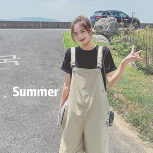 已现货 2023夏短款背带裤棉布宽松高腰休闲 X326-P80-控128图片
