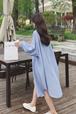 现货2021夏季新款条纹衬衫外套防晒衣女X306-P90-控138有，女装短外套，浙宝256