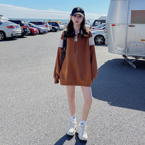粉色polo领长袖卫衣女2025秋季新款运动休闲减龄小个子漂亮上衣潮,灰色薄外套搭配图片大全图片