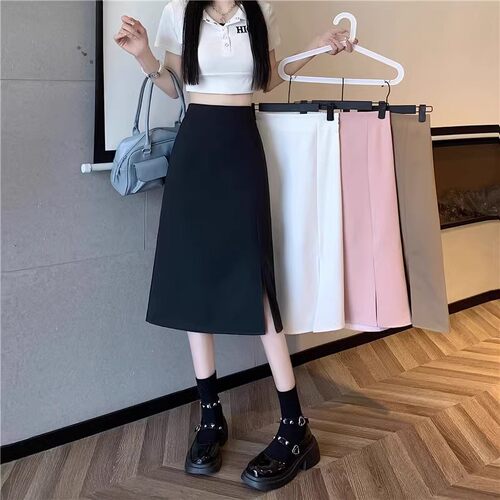 大码胖MM西装半身裙女秋新款气质包臀显瘦高腰梨形身材a字长裙子