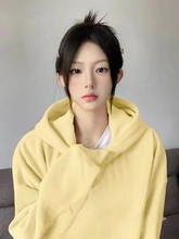 加绒加厚 美式 连帽卫衣女宽松大码 2024新款 爆款 小个子外套上衣 秋季