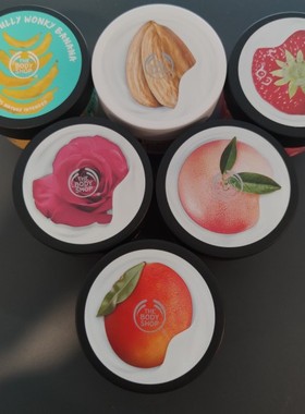 英国The Body Shop优酪乳酸奶身体乳草莓玫瑰芒果滋润香甜200ml