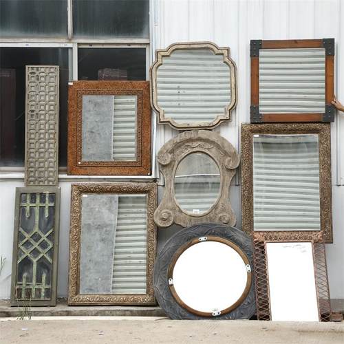 穿衣镜仿古浴室镜圆形镜梳妆镜