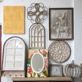 孤品集合 独特造型仿古雕花复古实木做旧工艺墙面装 饰壁挂壁饰