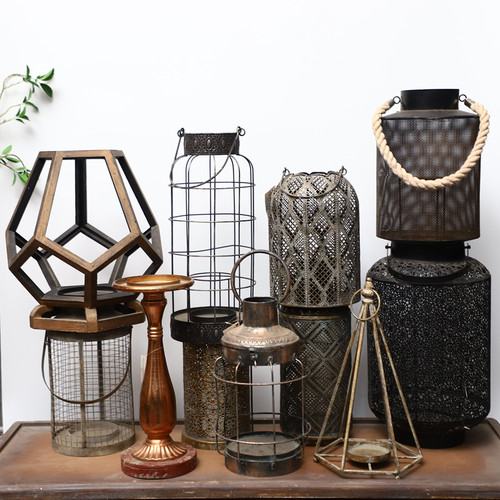 孤品大集合--外贸复古家居庭院装饰品铁艺木质做旧杂货摆件工艺品