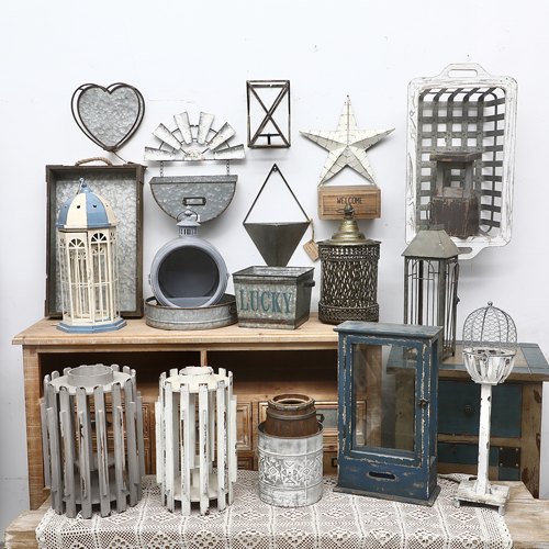 孤品大集合--外贸复古家居庭院装饰工艺品铁艺做旧园艺杂货挂摆件