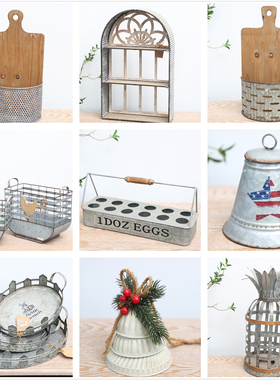 孤品大集合--外贸复古家居庭院装饰工艺品铁艺做旧园艺杂货挂摆件