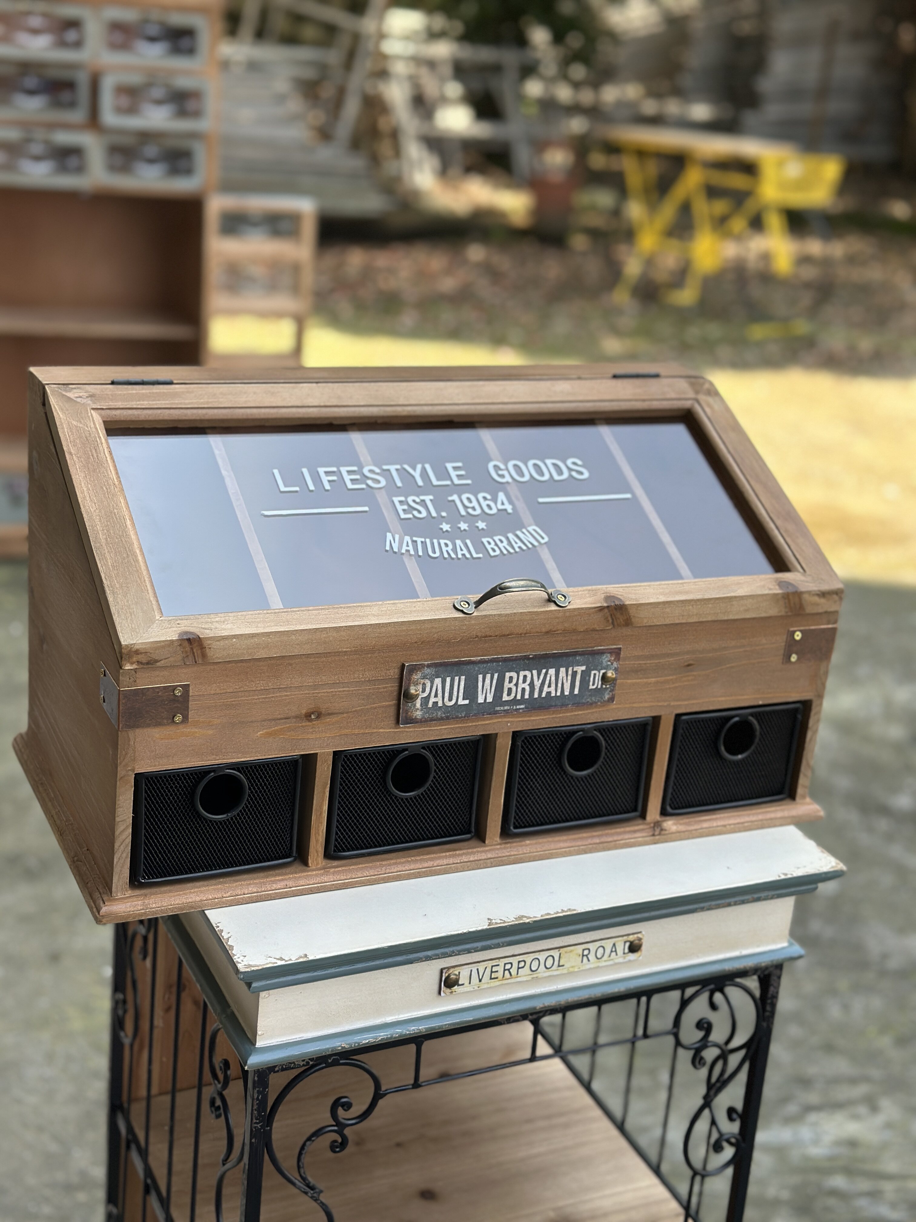 出口欧洲古董风格新款多隔层翻盖实木玻璃复古藏宝柜首饰盒百宝箱