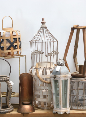 孤品大集合--美式乡村风家居民宿庭院装饰品铁艺木质杂货挂件摆件