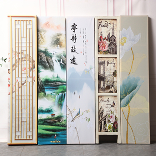 孤品集合 复古双面屏风隔断油画布三折四折屏风 超特价 处理中式
