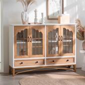 美式 客厅实木玄关柜 实木餐边柜白色田园风走廊过道储物柜子抽屉式