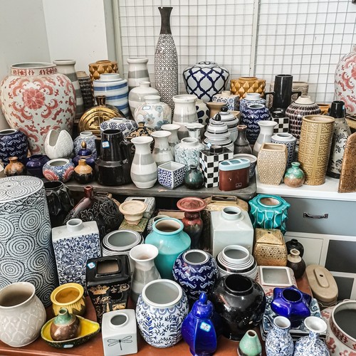 孤品集合--复古家居民宿软装橱窗装饰高温陶瓷插花器客厅桌面摆件