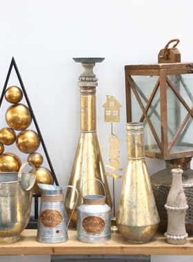 特价孤品集合--外贸复古家居庭院装饰工艺品铁艺木质做旧园艺摆件