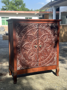 外贸原单波西米亚风格 GOLD复古雕花柜子雕刻工艺仿古家具 BRIGHT