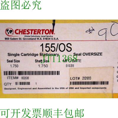 原装供应CHESTERTON 155/OS 单卡牌站超大3478