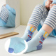 春夏纯棉儿童二指袜无骨无缝五趾袜中筒拇指外翻矫正袜卡通可爱