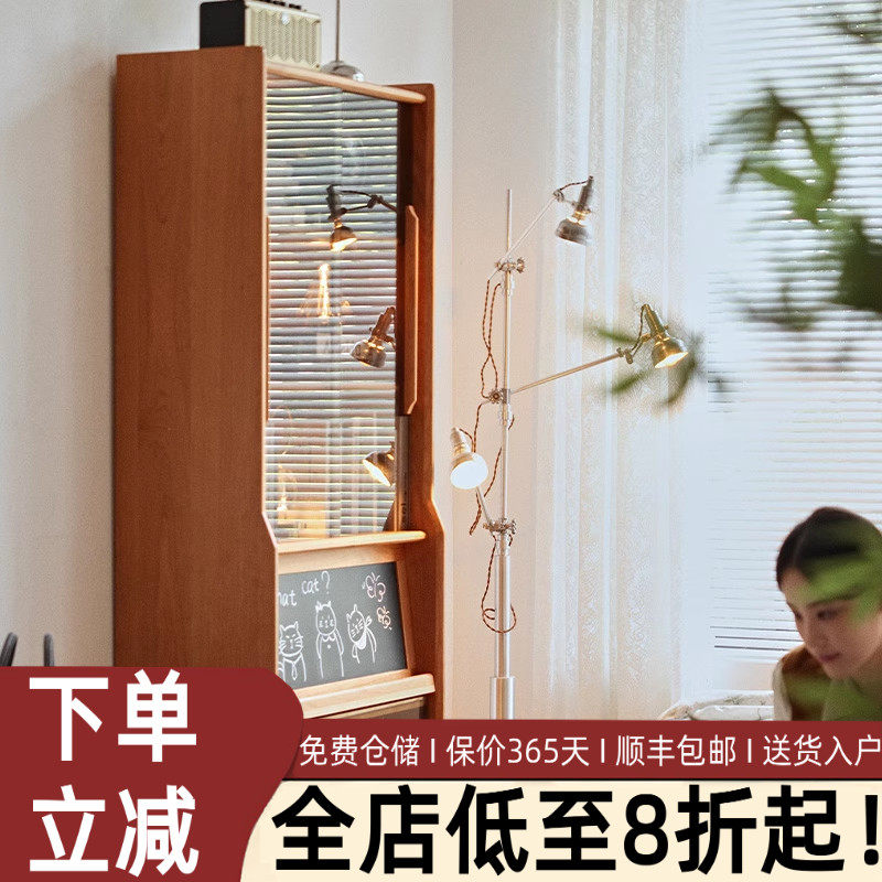 樱桃木原木北欧日式简约木收纳图片