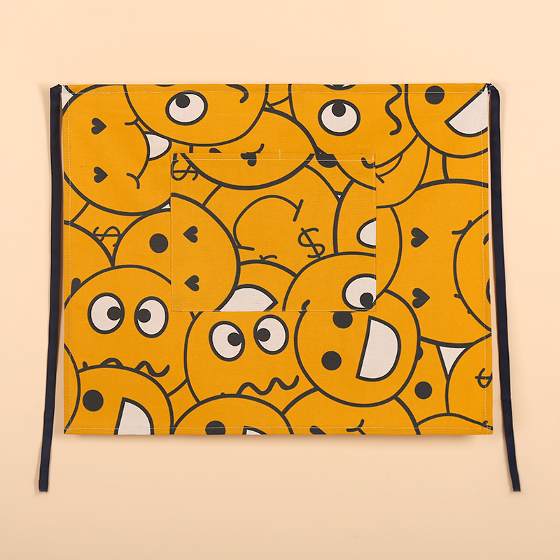 半身棉布围裙家用厨房女做饭餐饮服务员专用工作服半截短围腰