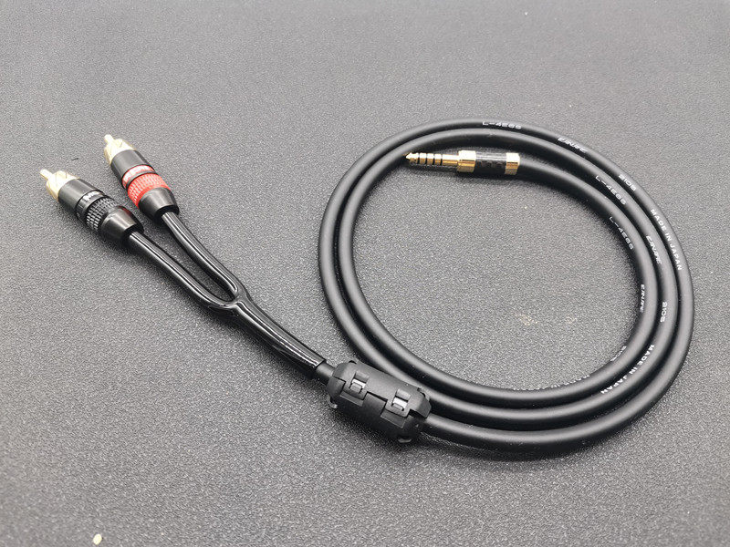 佳耐美一分二音频线发烧4.4mm平衡转双莲花纯铜功放音响箱连接线