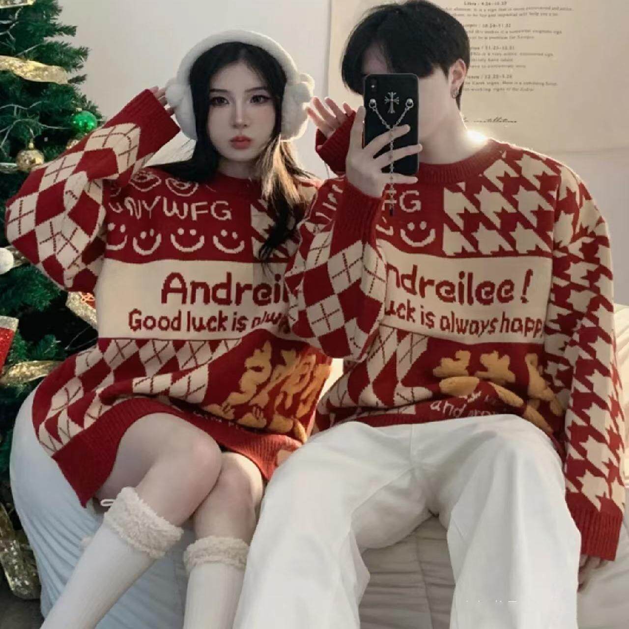 A新年本命年秋冬款气质套头毛衣女高级感加厚针织衫慵懒风上衣