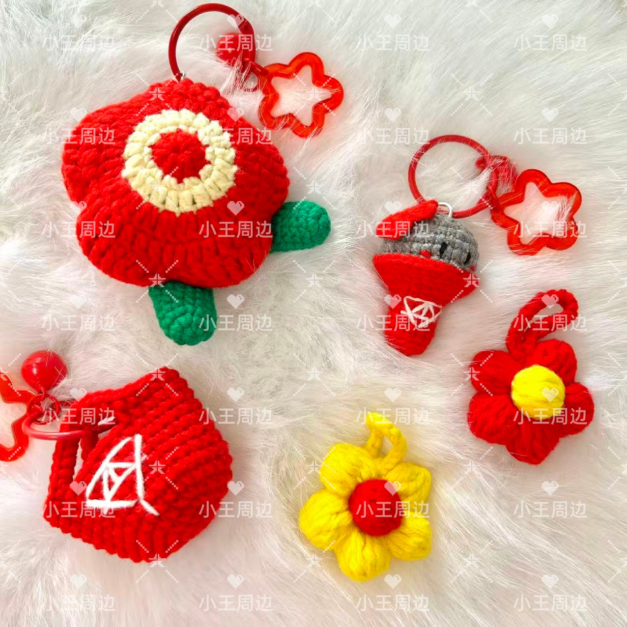 华晨宇周边手工钩织火星编织袋应援黑煤球能量棒山茶花钥匙扣