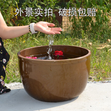 大口径水缸复古老式食品级米缸米桶造景养鱼土陶缸家用酒酿腌菜缸