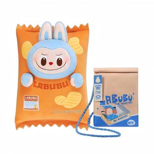 熊玩POPMART泡泡玛特LABUBU怪味便利店拉布布斜跨包薯片抱枕周边