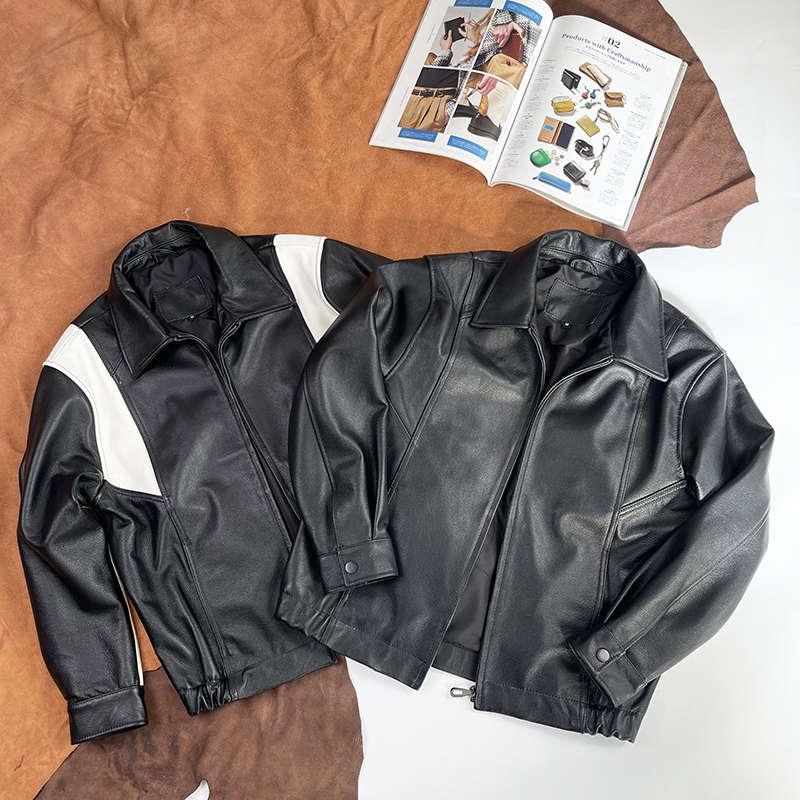 高级港风真皮皮衣90年代新款