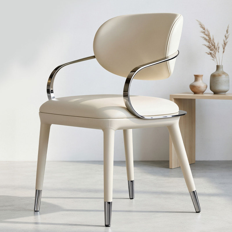 轻奢餐椅意式家用现代简约设计师酒店餐厅靠背小户型售楼部洽谈椅