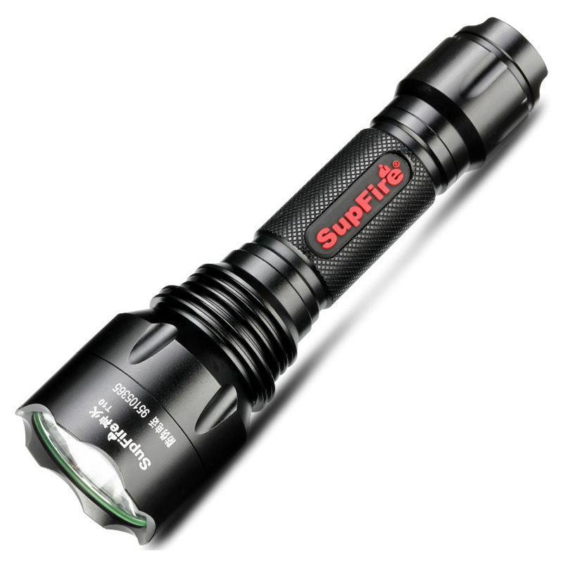 正品SupFire神火 T10 強光手電筒10W進口XML2-T6防身燈戶外騎行用