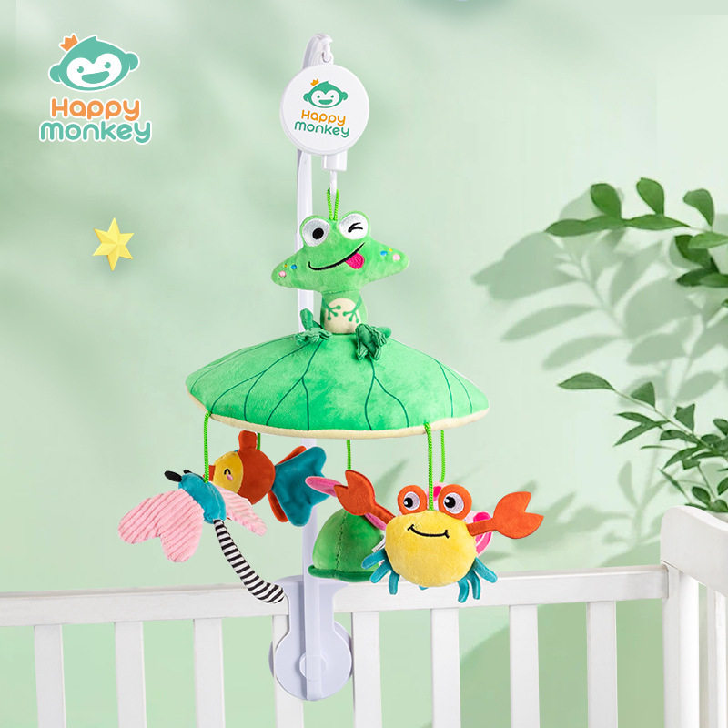 新生儿床头摇铃婴儿玩具音乐旋转床上吊挂床铃宝宝安抚挂件悬挂式