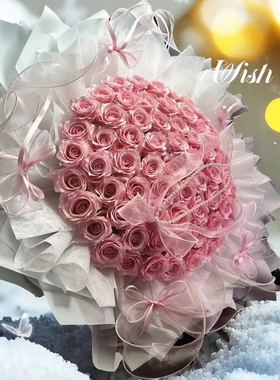 【粉色花海】韩式玫瑰永生香皂花情人节永生花送女生闺蜜生日礼物