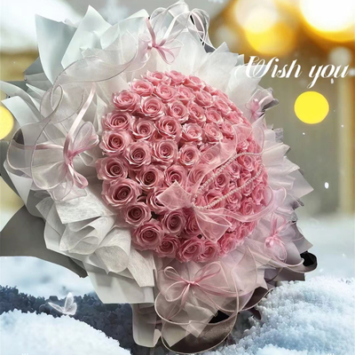 精致韩式粉玫瑰香皂花