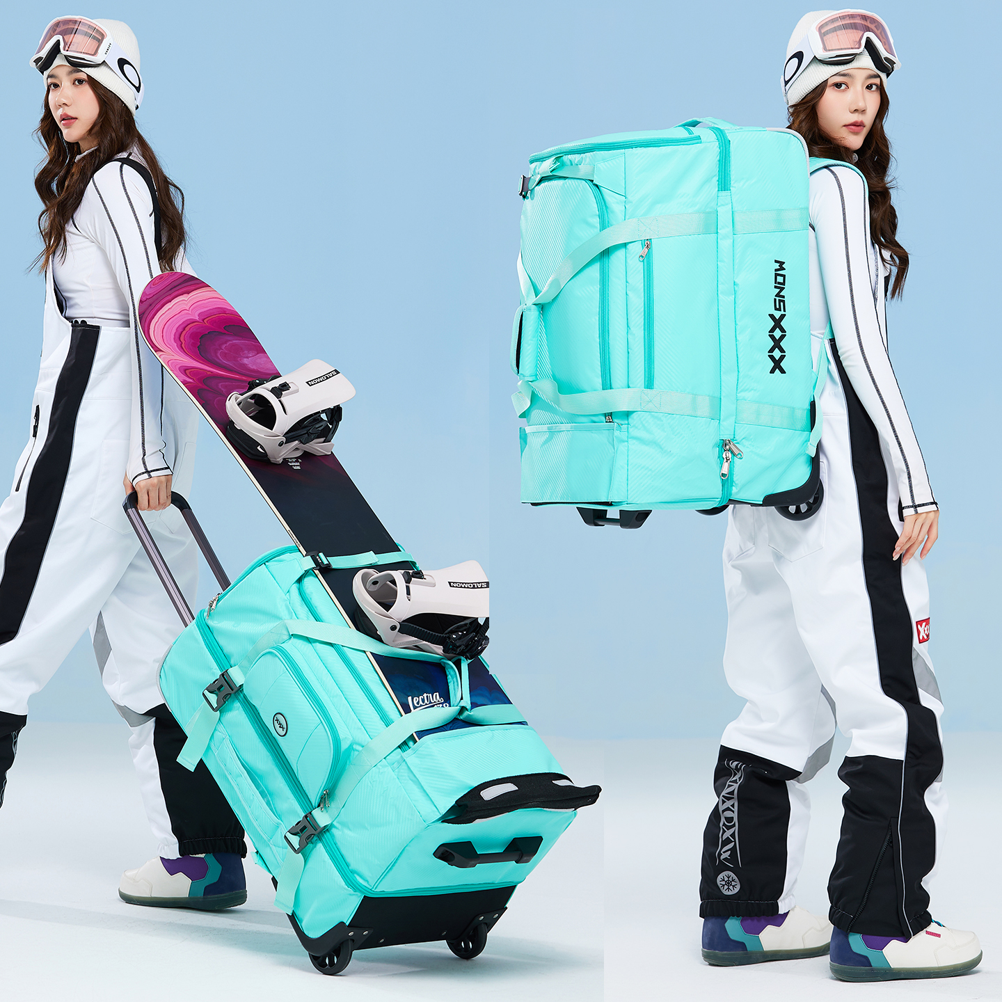 可插单板滑雪拉杆箱背包XXXsnow