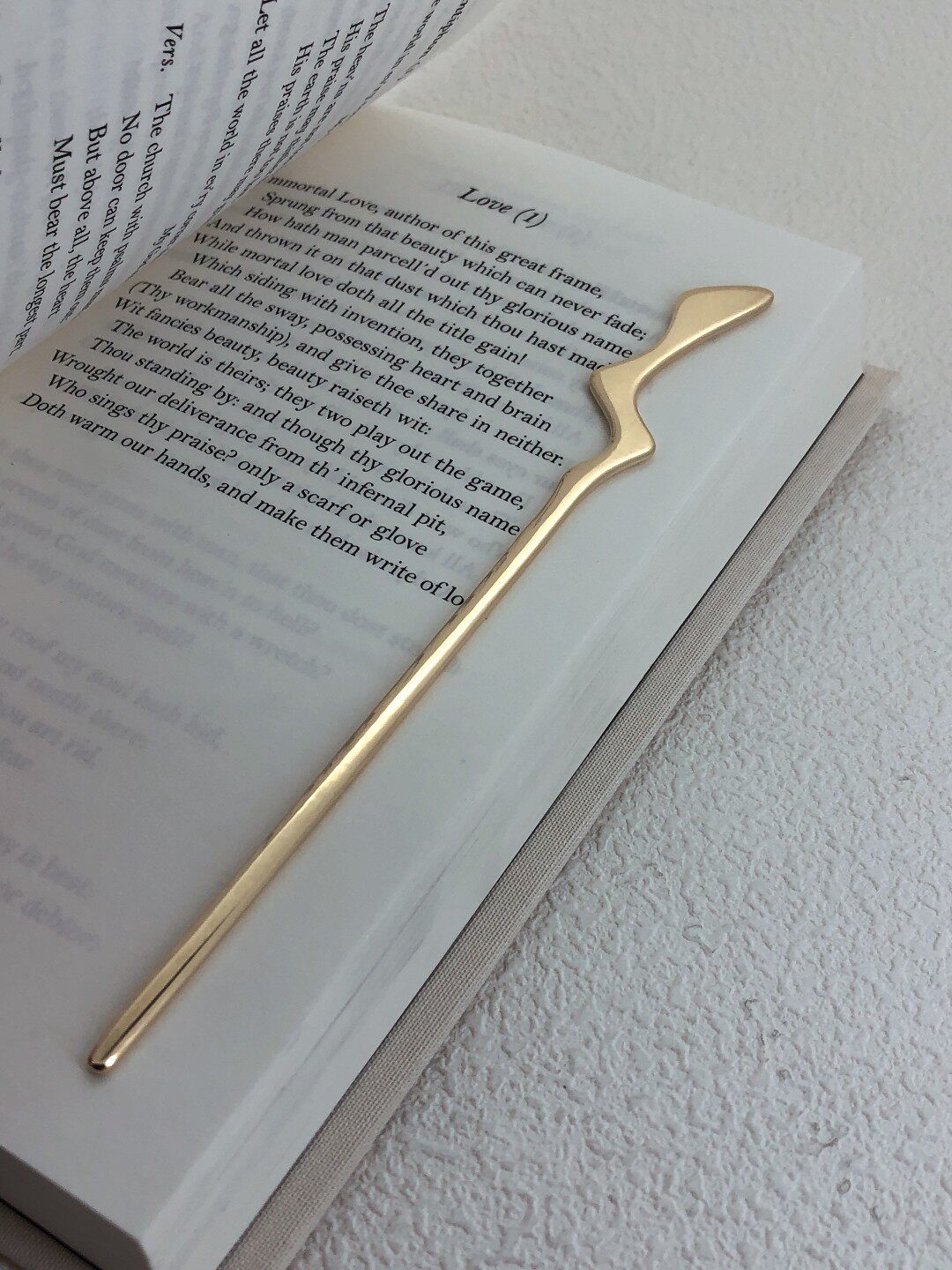 摩西之杖原创小众设计师款黄铜金属书签订制可刻字礼物