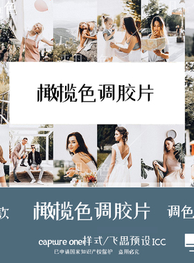 captureone样式 人像橄榄墨绿色电影胶片调色滤镜C1飞思预设CO737