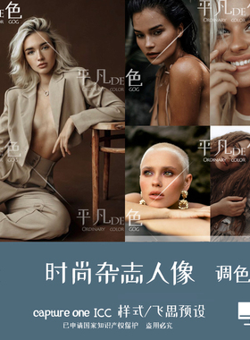 capture one样式 时尚杂志人像户外摄影调色滤镜C1飞思样式CO884