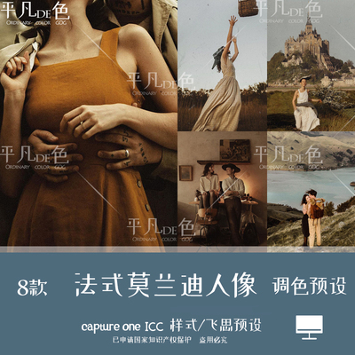 capture one样式 复古法式莫兰迪人像色调色 C1滤镜飞思预设CO951