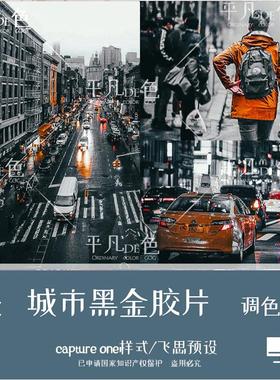 captureone样式城市旅拍黑金胶片工业风调色滤镜C1飞思预设CO836